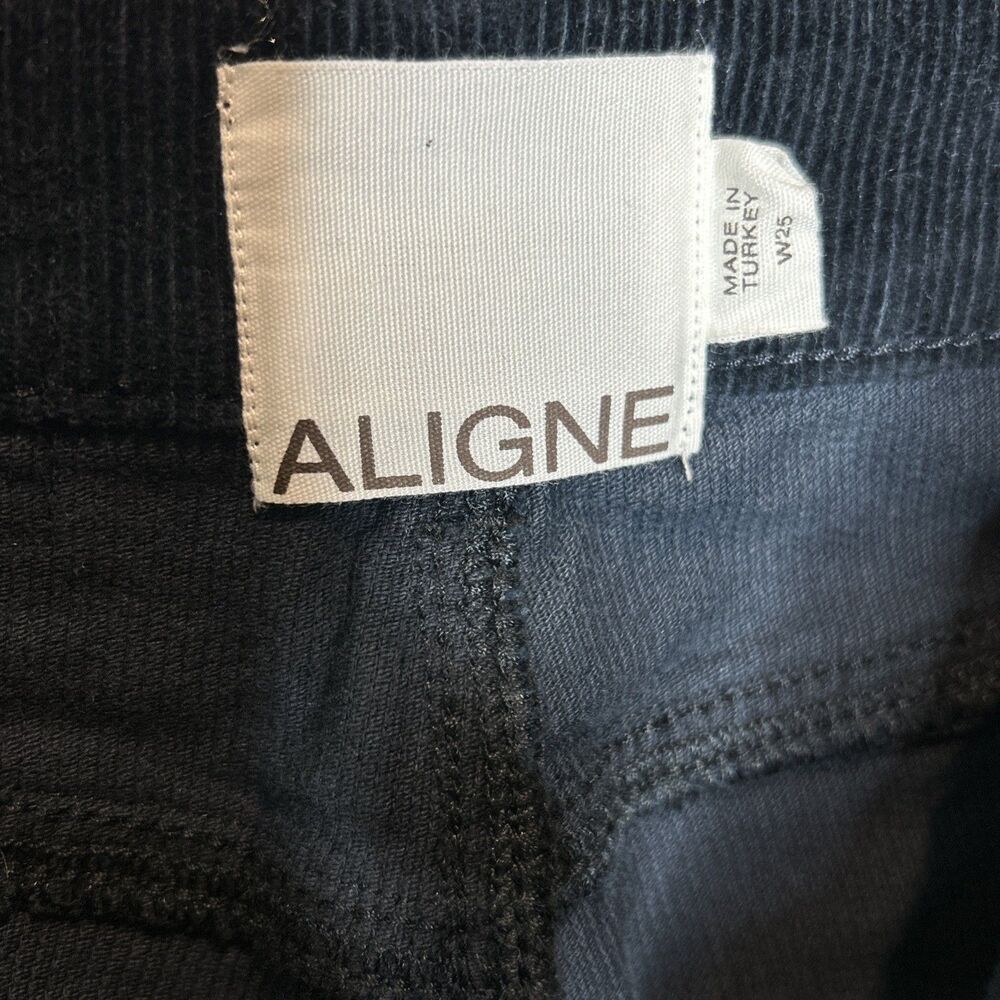 ALIGNE Corduroy Pants Size 25 Slim Flare Navy Cord - Picture 6 of 10